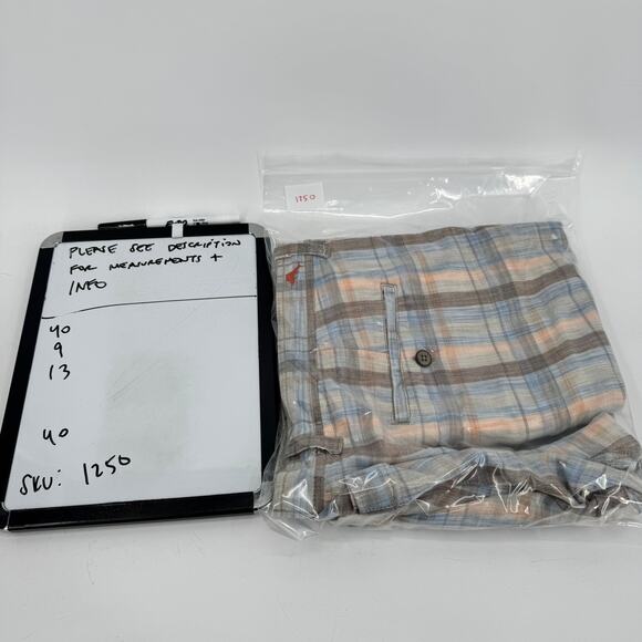 Tommy Bahama Shorts Mens 40 (40x9 ACTUAL) Linen Coastal Paradise Nation Blue Tan - Picture 8 of 8